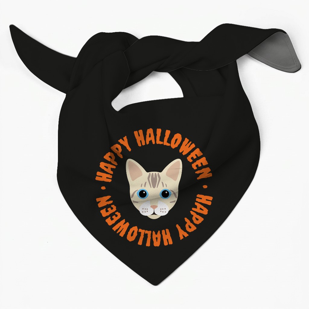 Happy Halloween Circle: Personalized {breedFullName} Bandana