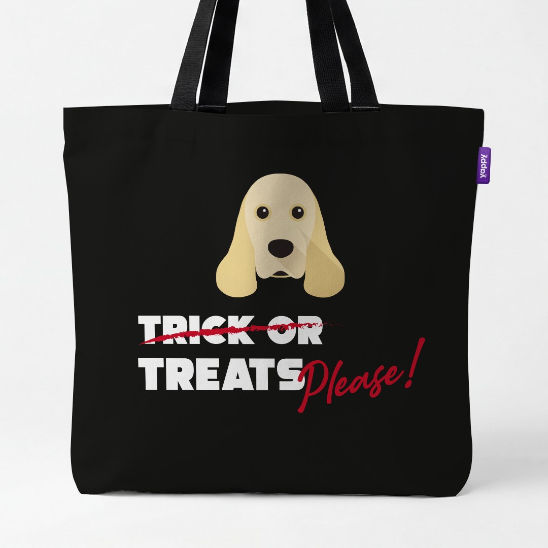'Trick or Treats Please' - Personalized {breedCommonName} Canvas Bag