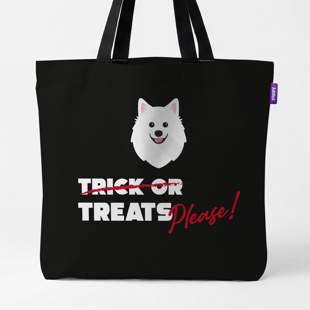 'Trick or Treats Please' - Personalised {breedCommonName} Canvas Bag