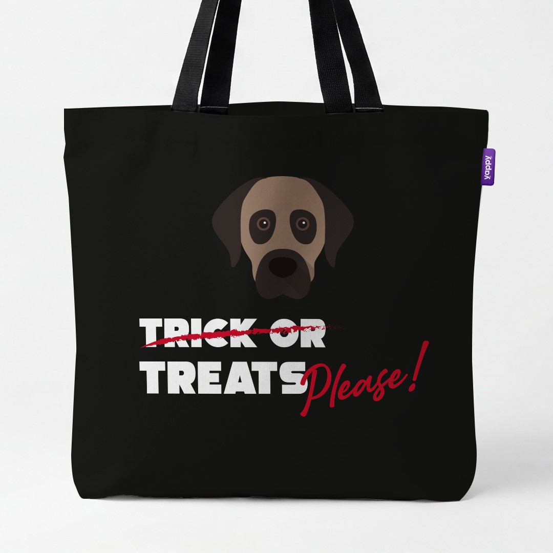 'Trick or Treats Please' - Personalized {breedCommonName} Canvas Bag