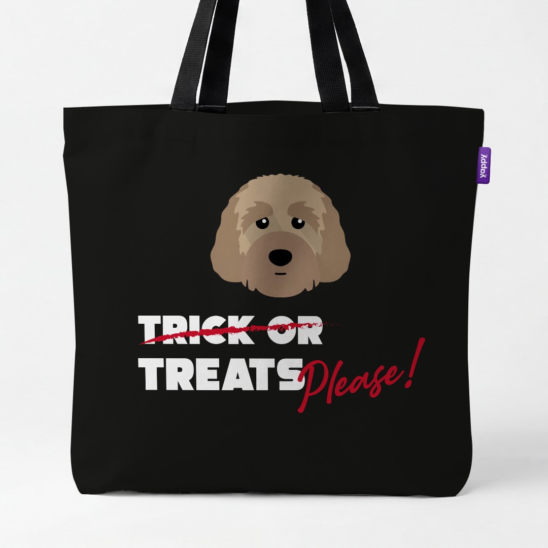 'Trick or Treats Please' - Personalized {breedCommonName} Canvas Bag