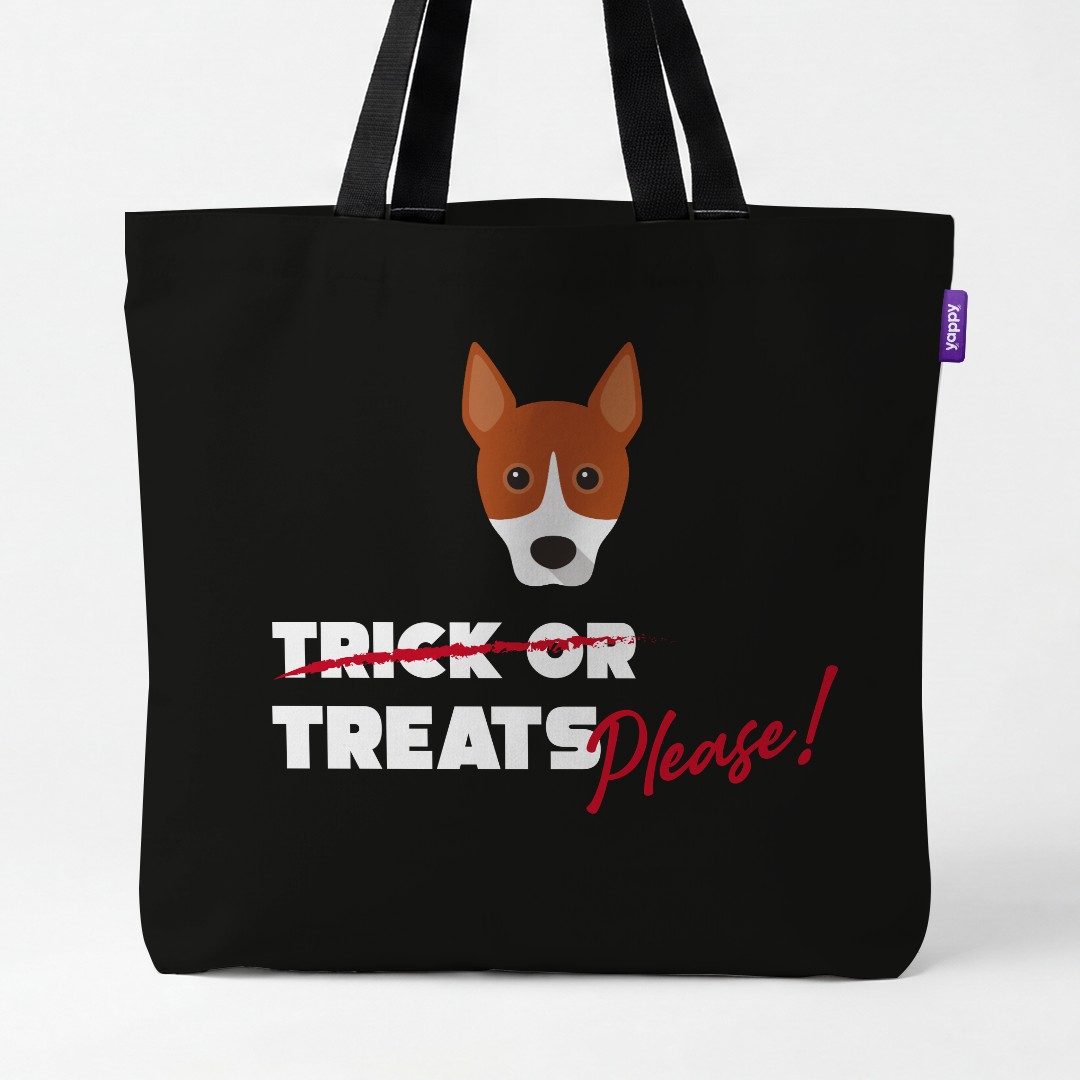'Trick or Treats Please' - Personalized {breedCommonName} Canvas Bag