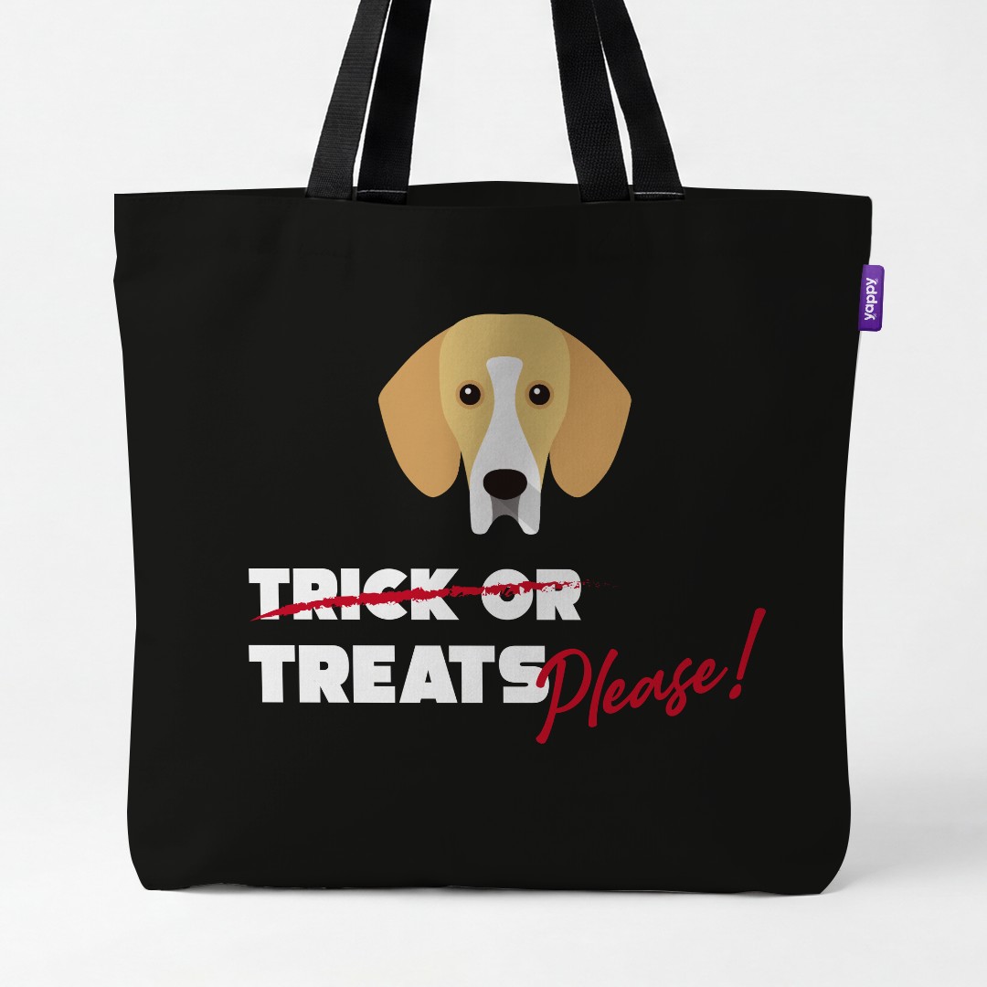 'Trick or Treats Please' - Personalized {breedCommonName} Canvas Bag