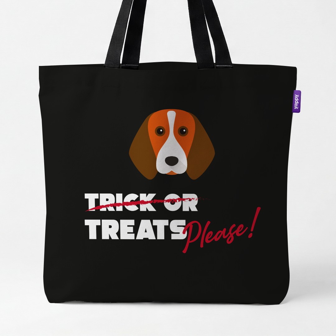 'Trick or Treats Please' - Personalized {breedCommonName} Canvas Bag