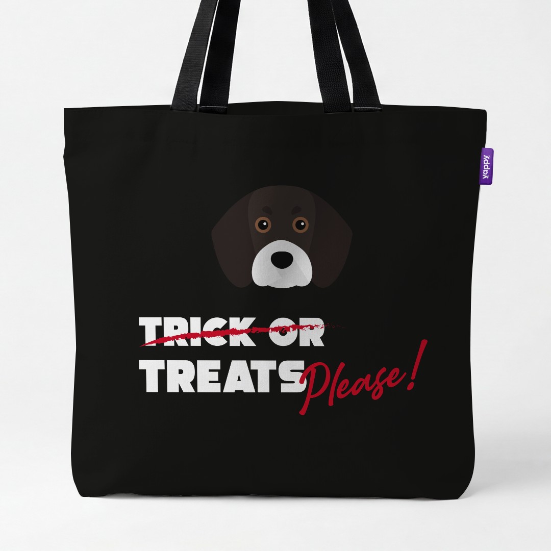 'Trick or Treats Please' - Personalized {breedCommonName} Canvas Bag