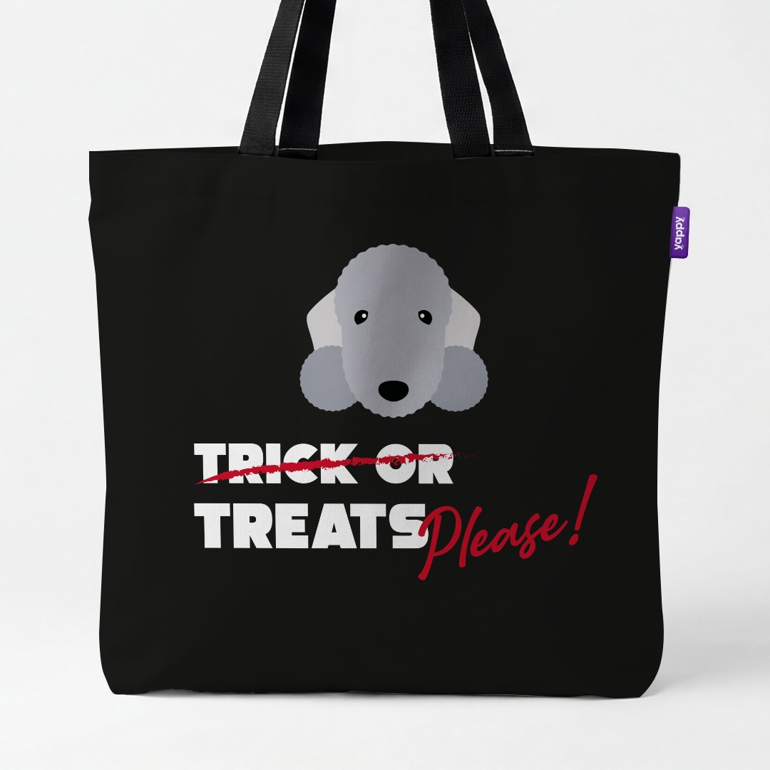 'Trick or Treats Please' - Personalized {breedCommonName} Canvas Bag