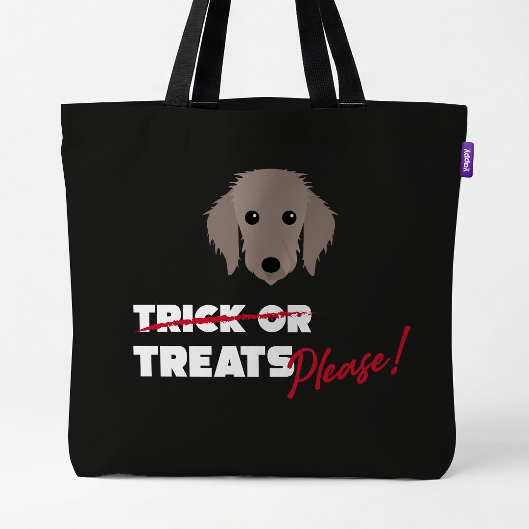 'Trick or Treats Please' - Personalized {breedCommonName} Canvas Bag