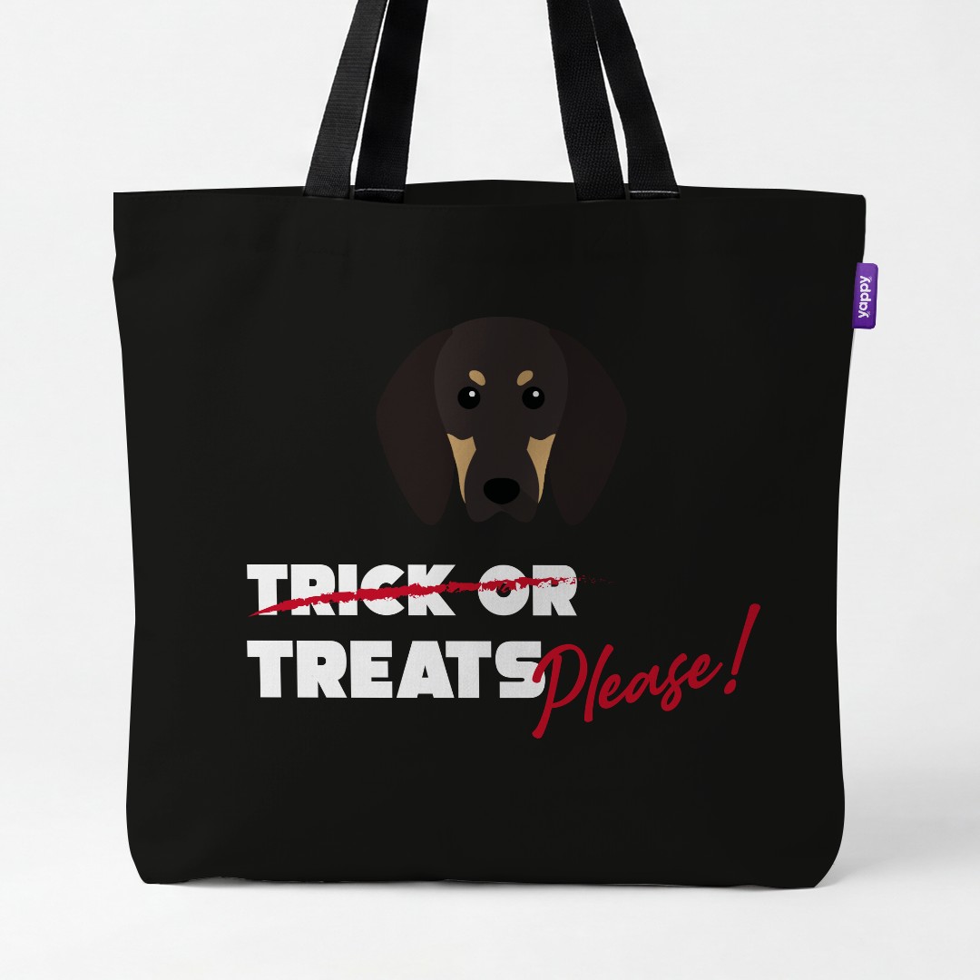 'Trick or Treats Please' - Personalized {breedCommonName} Canvas Bag