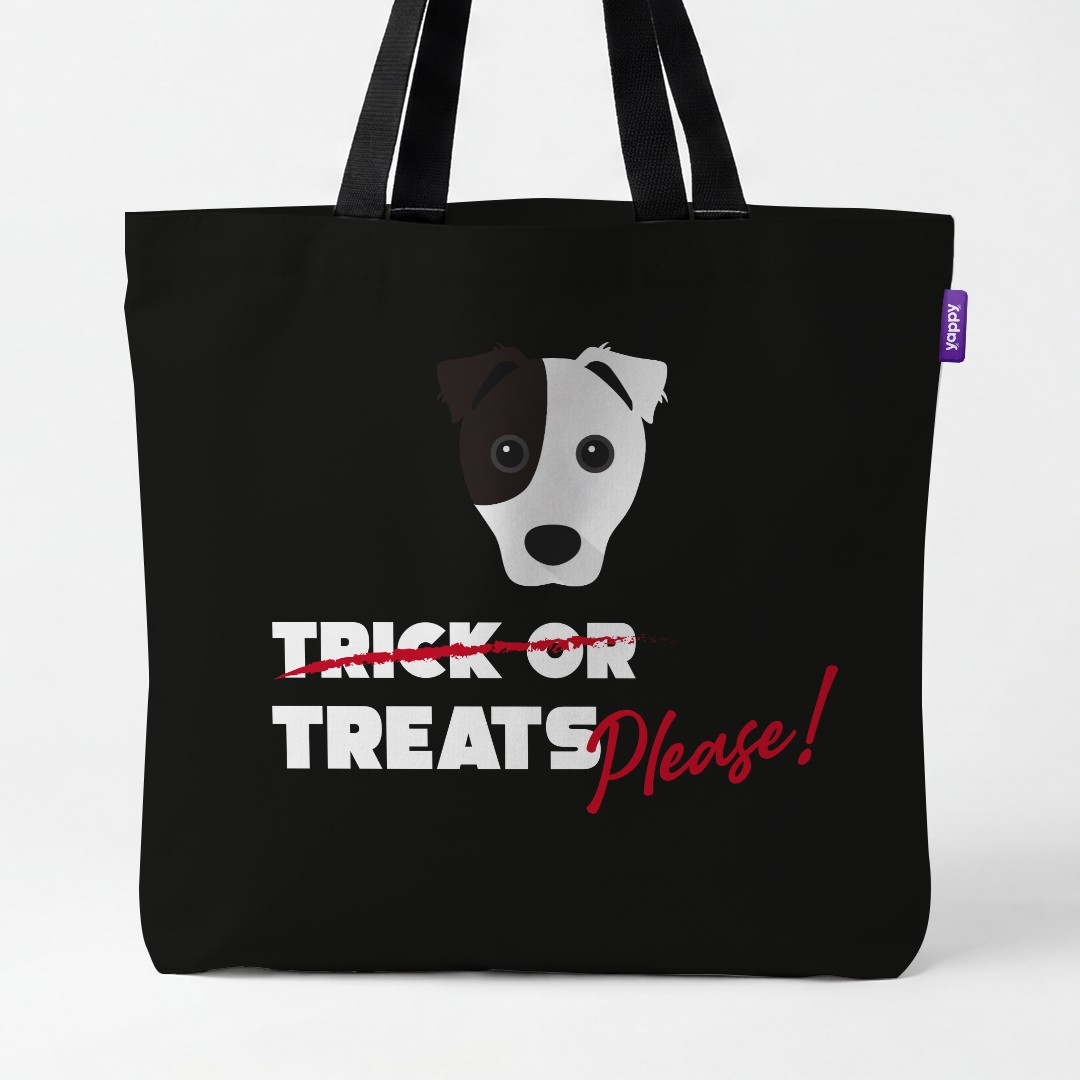 'Trick or Treats Please' - Personalized {breedCommonName} Canvas Bag