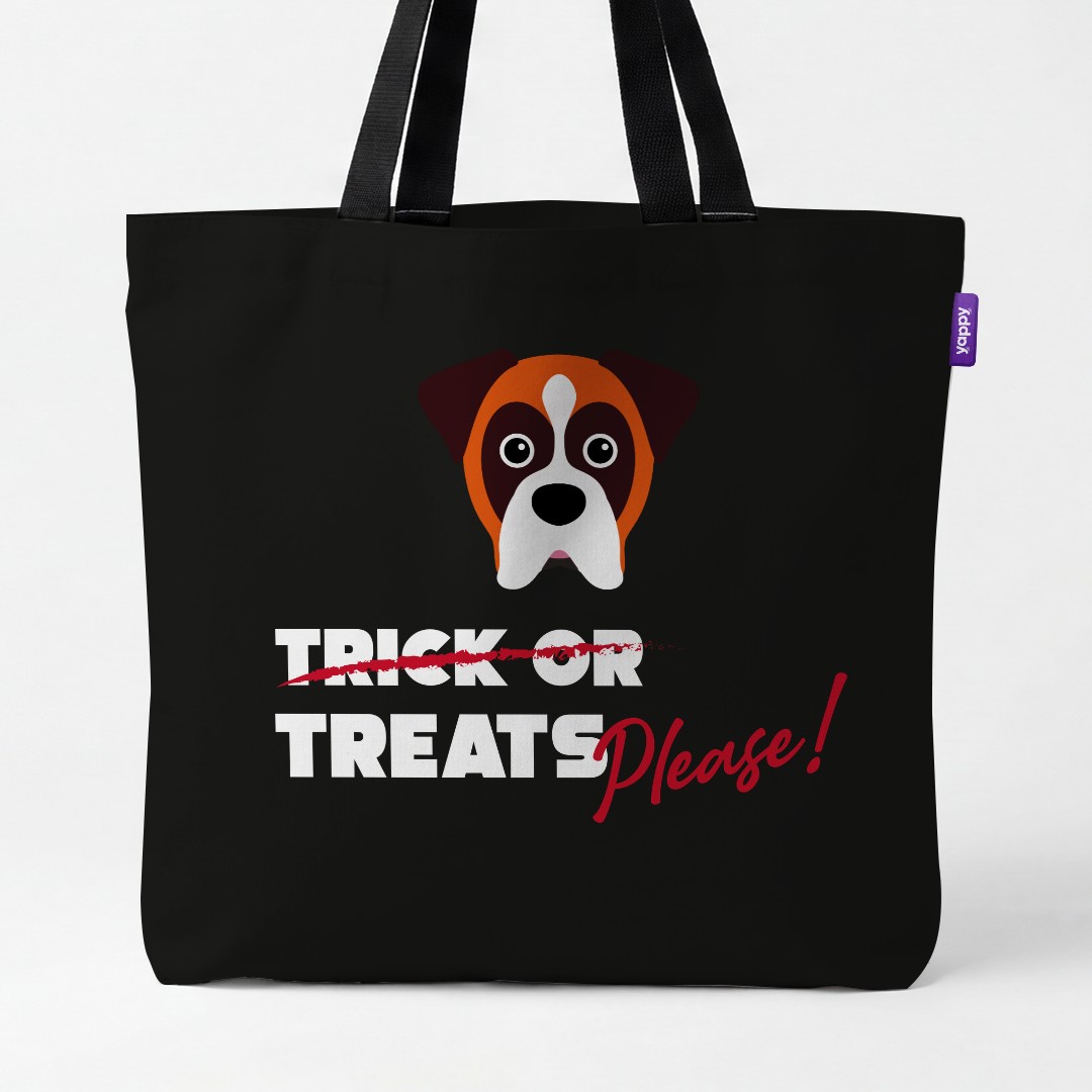 'Trick or Treats Please' - Personalized {breedCommonName} Canvas Bag