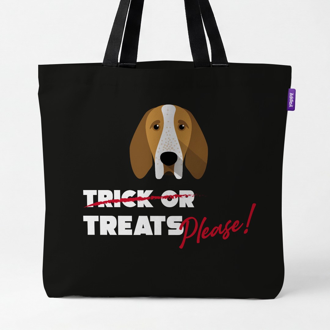 'Trick or Treats Please' - Personalised {breedCommonName} Canvas Bag