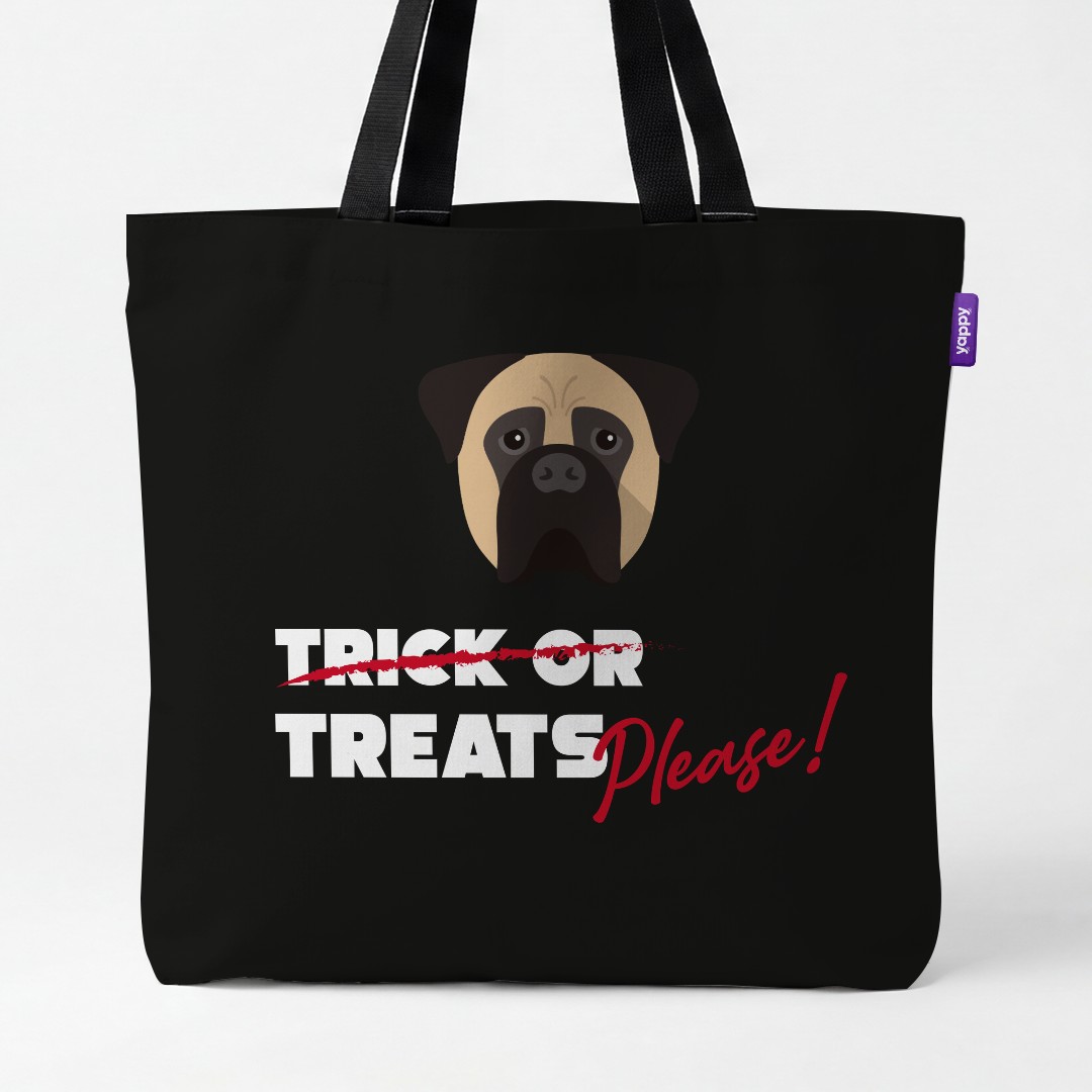 'Trick or Treats Please' - Personalized {breedCommonName} Canvas Bag