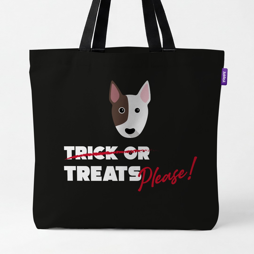 'Trick or Treats Please' - Personalized {breedCommonName} Canvas Bag