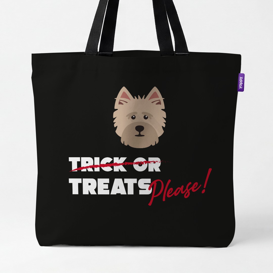 'Trick or Treats Please' - Personalized {breedCommonName} Canvas Bag