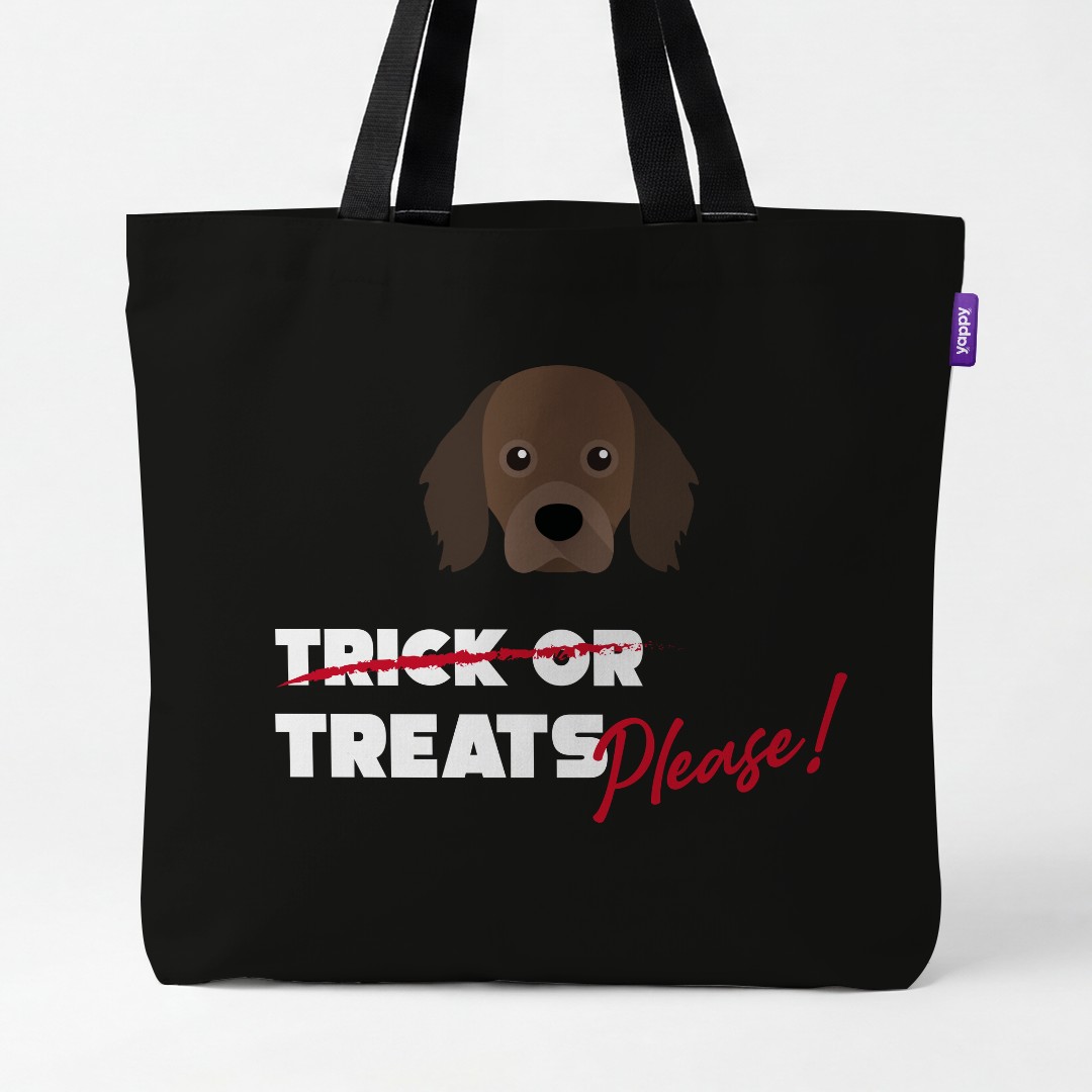 'Trick or Treats Please' - Personalized {breedCommonName} Canvas Bag