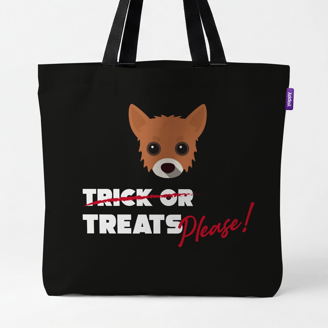 'Trick or Treats Please' - Personalized {breedCommonName} Canvas Bag