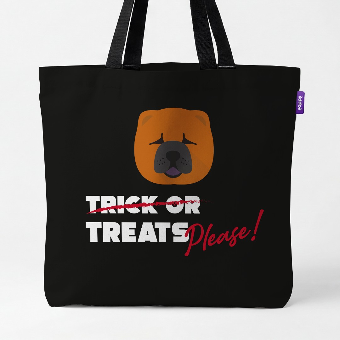 'Trick or Treats Please' - Personalized {breedCommonName} Canvas Bag