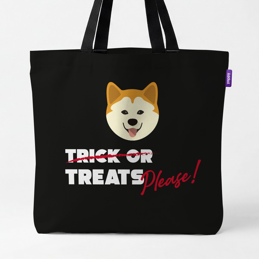 'Trick or Treats Please' - Personalized {breedCommonName} Canvas Bag