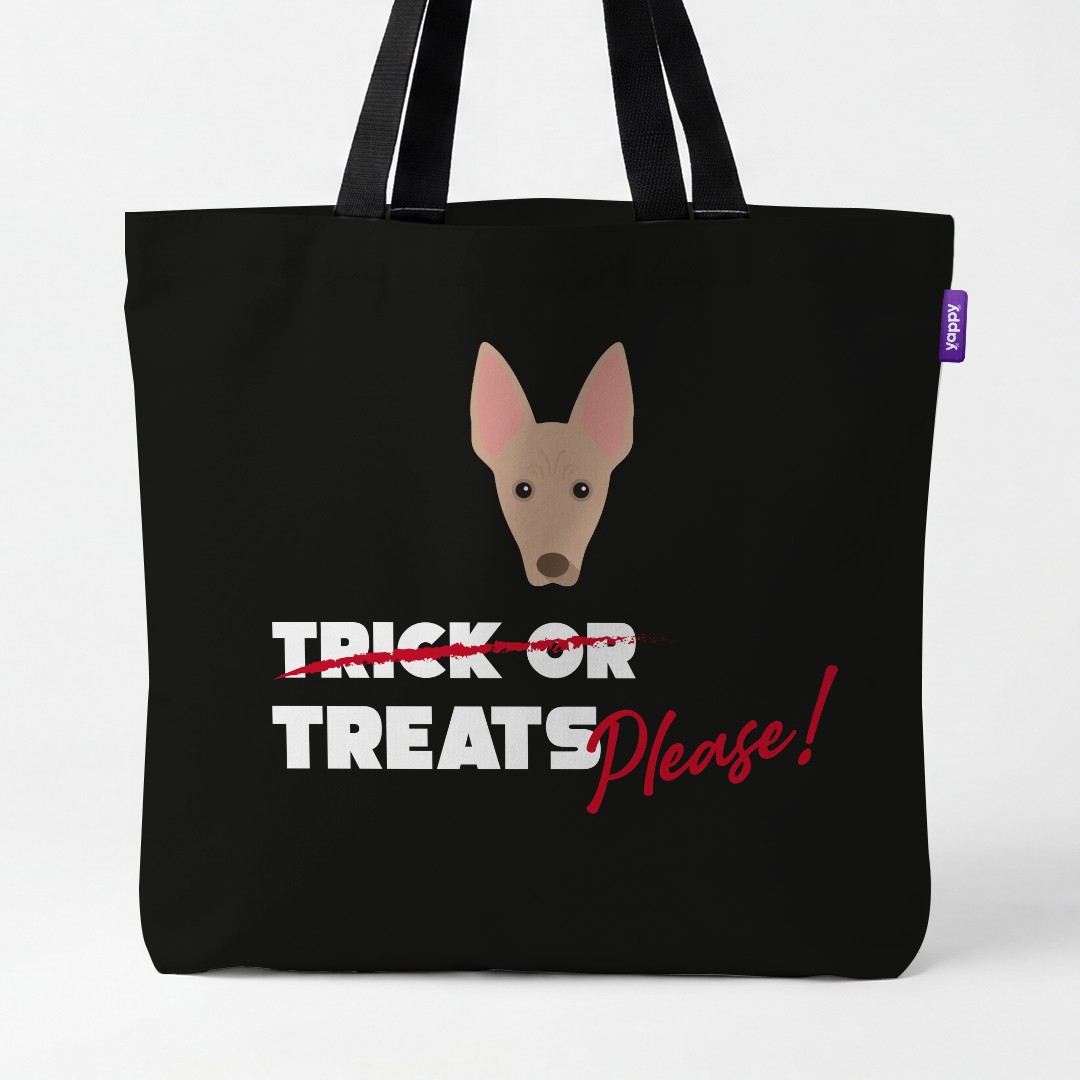 'Trick or Treats Please' - Personalized {breedCommonName} Canvas Bag