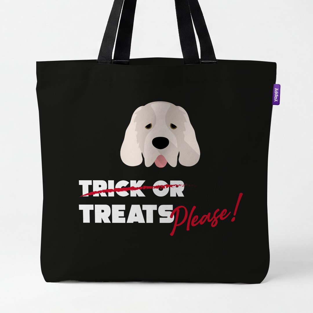'Trick or Treats Please' - Personalized {breedCommonName} Canvas Bag