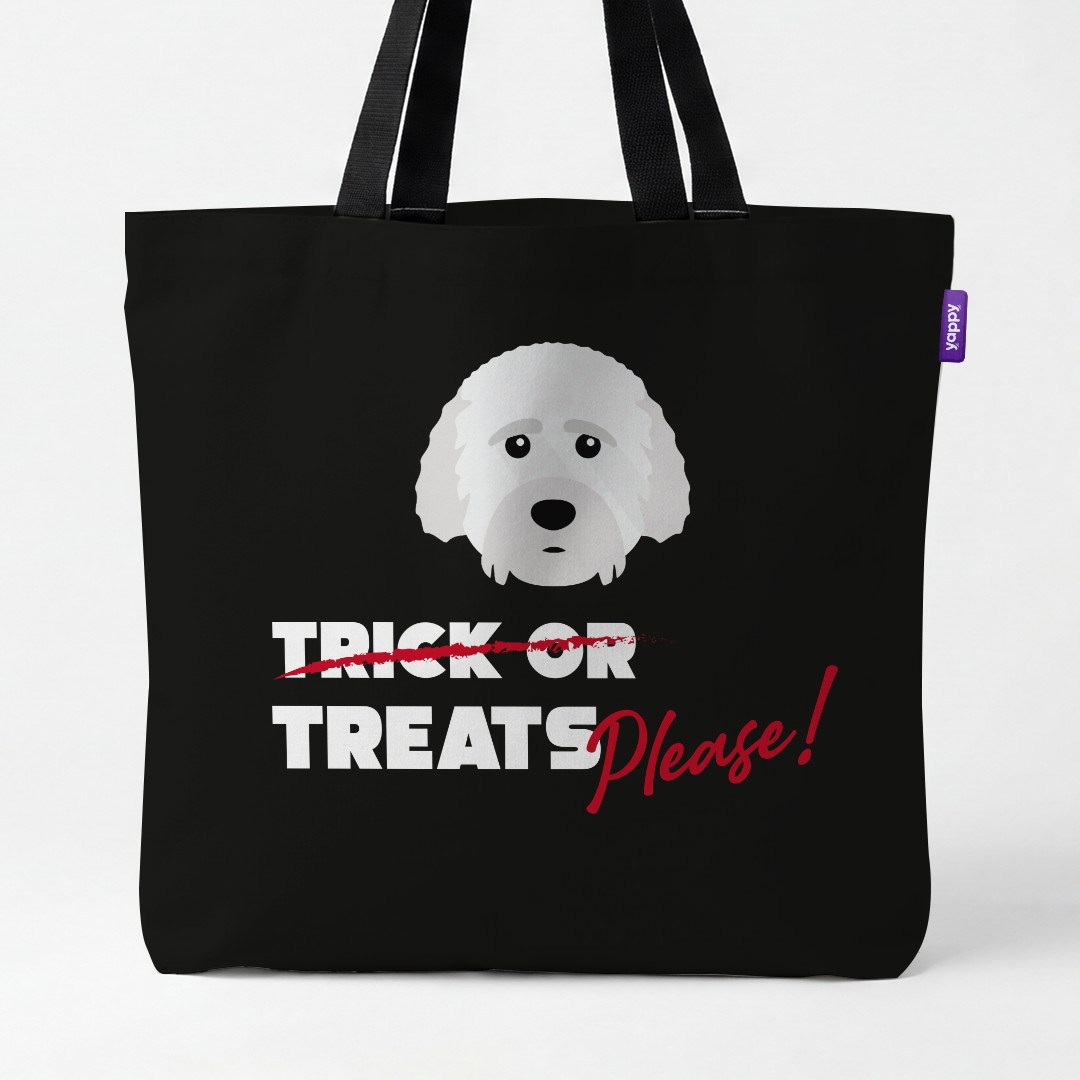 'Trick or Treats Please' - Personalized {breedCommonName} Canvas Bag