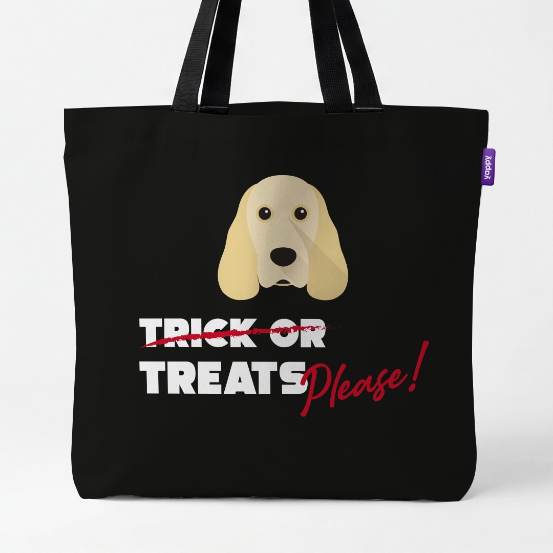 'Trick or Treats Please' - Personalized {breedCommonName} Canvas Bag