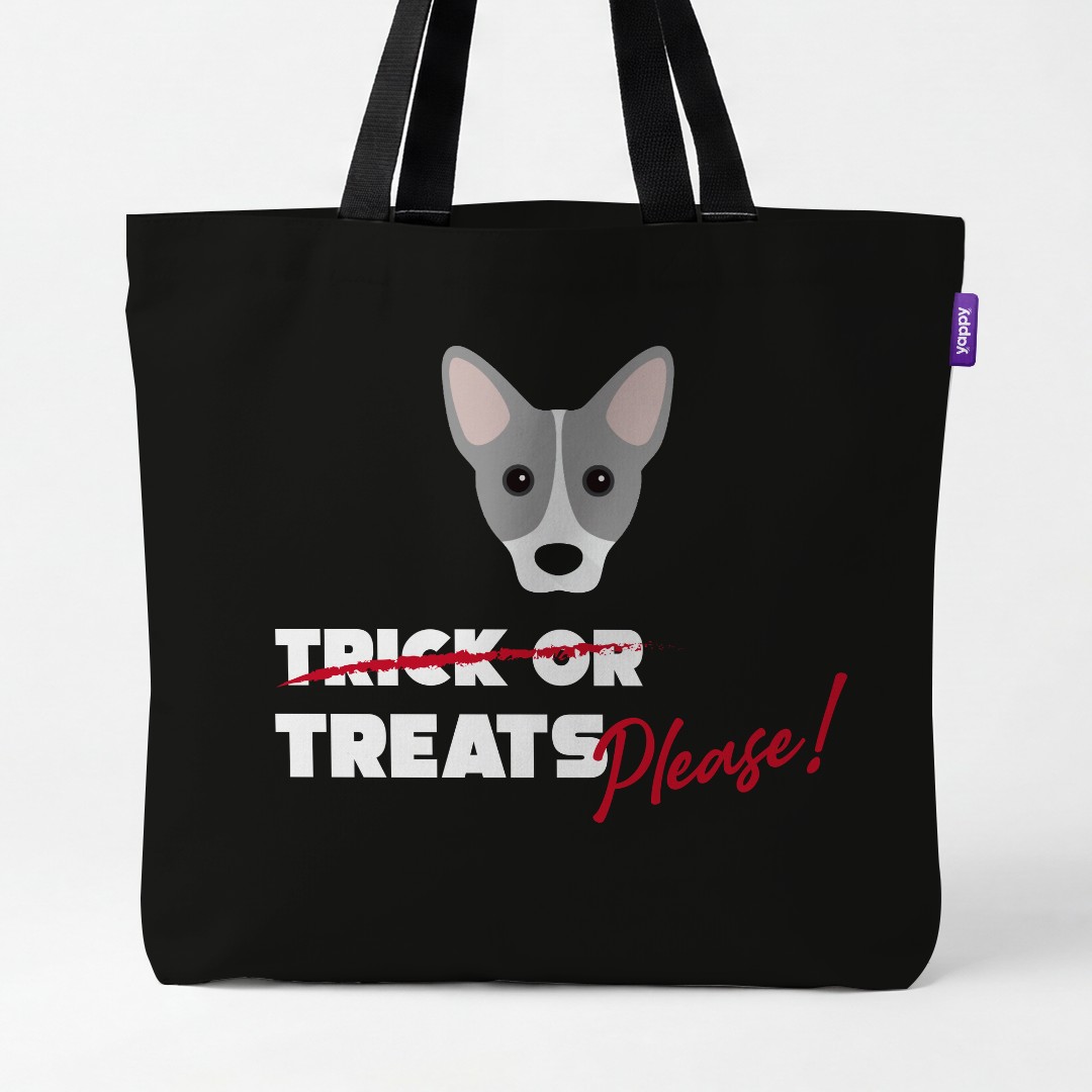 'Trick or Treats Please' - Personalized {breedCommonName} Canvas Bag
