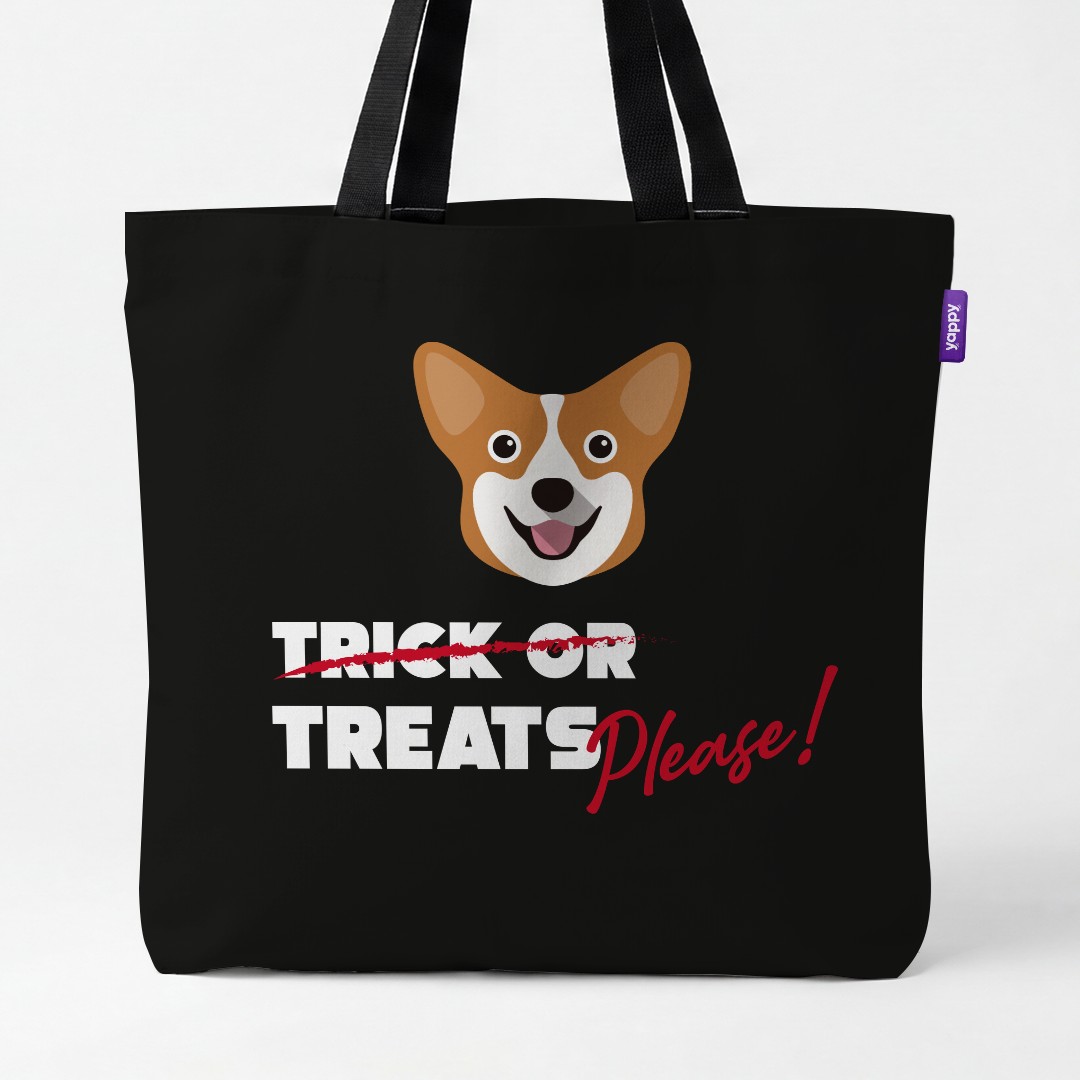 'Trick or Treats Please' - Personalized {breedCommonName} Canvas Bag