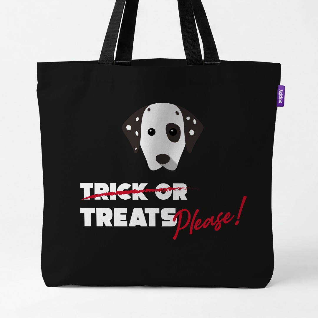 'Trick or Treats Please' - Personalized {breedCommonName} Canvas Bag