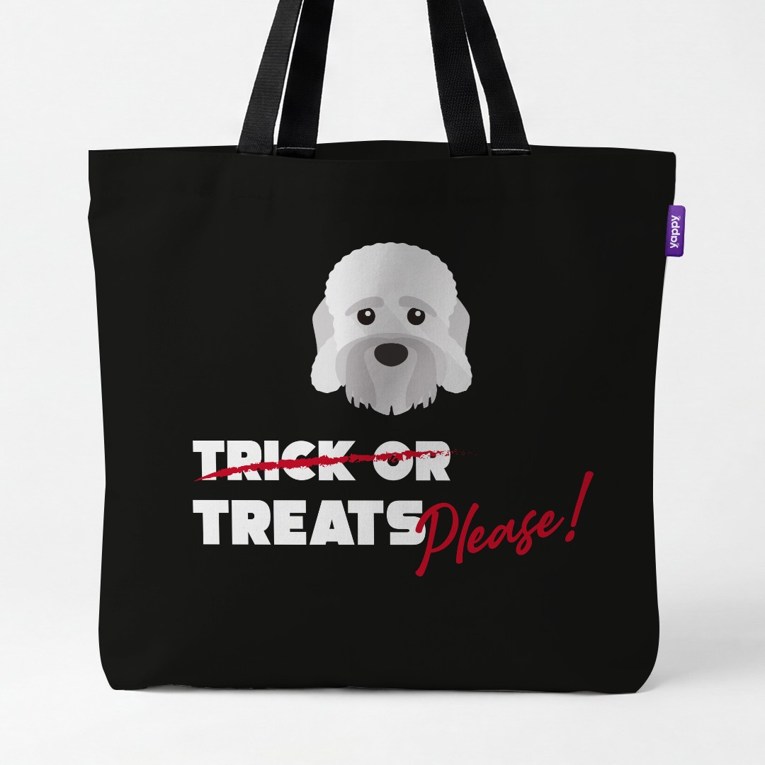 'Trick or Treats Please' - Personalized {breedCommonName} Canvas Bag