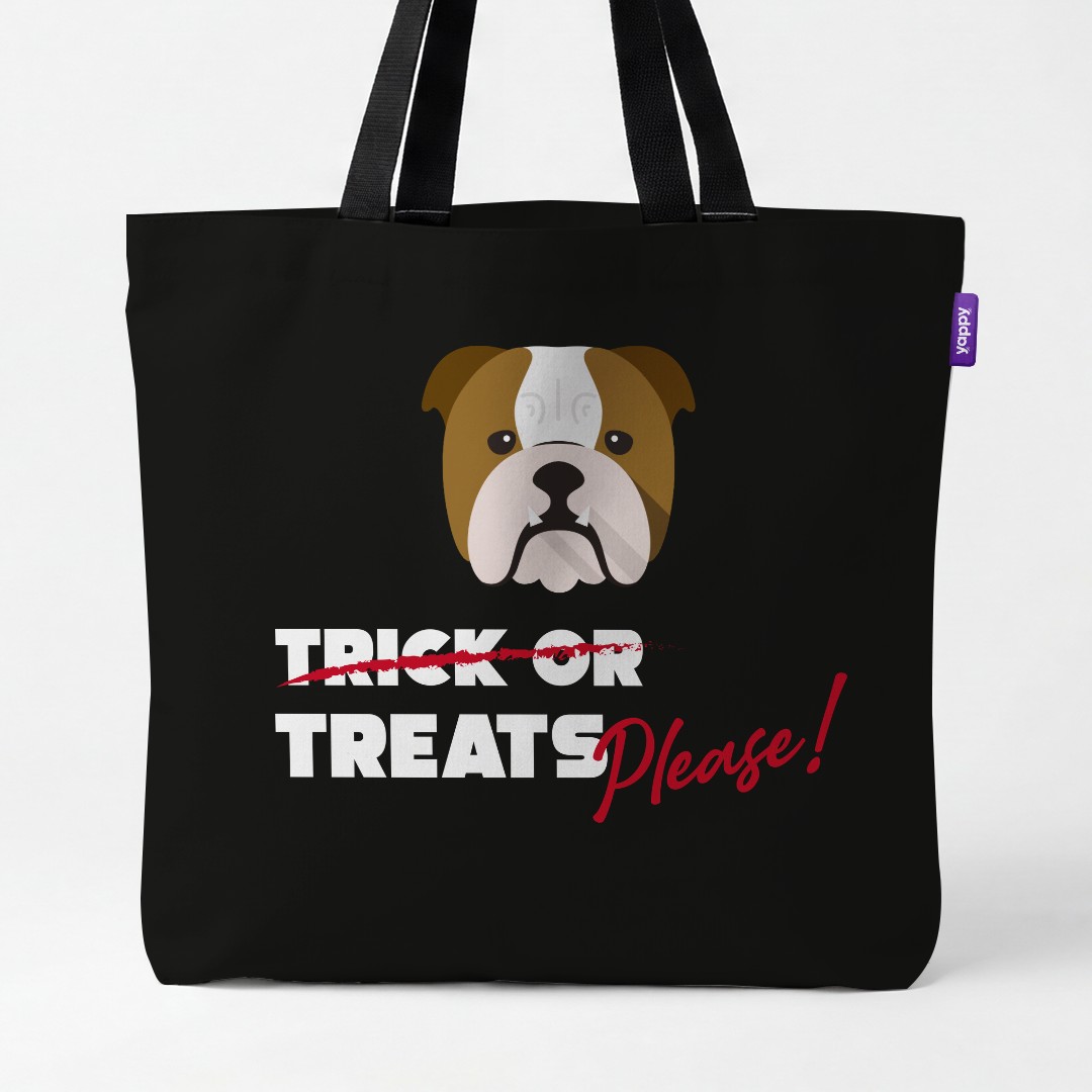 'Trick or Treats Please' - Personalized {breedCommonName} Canvas Bag