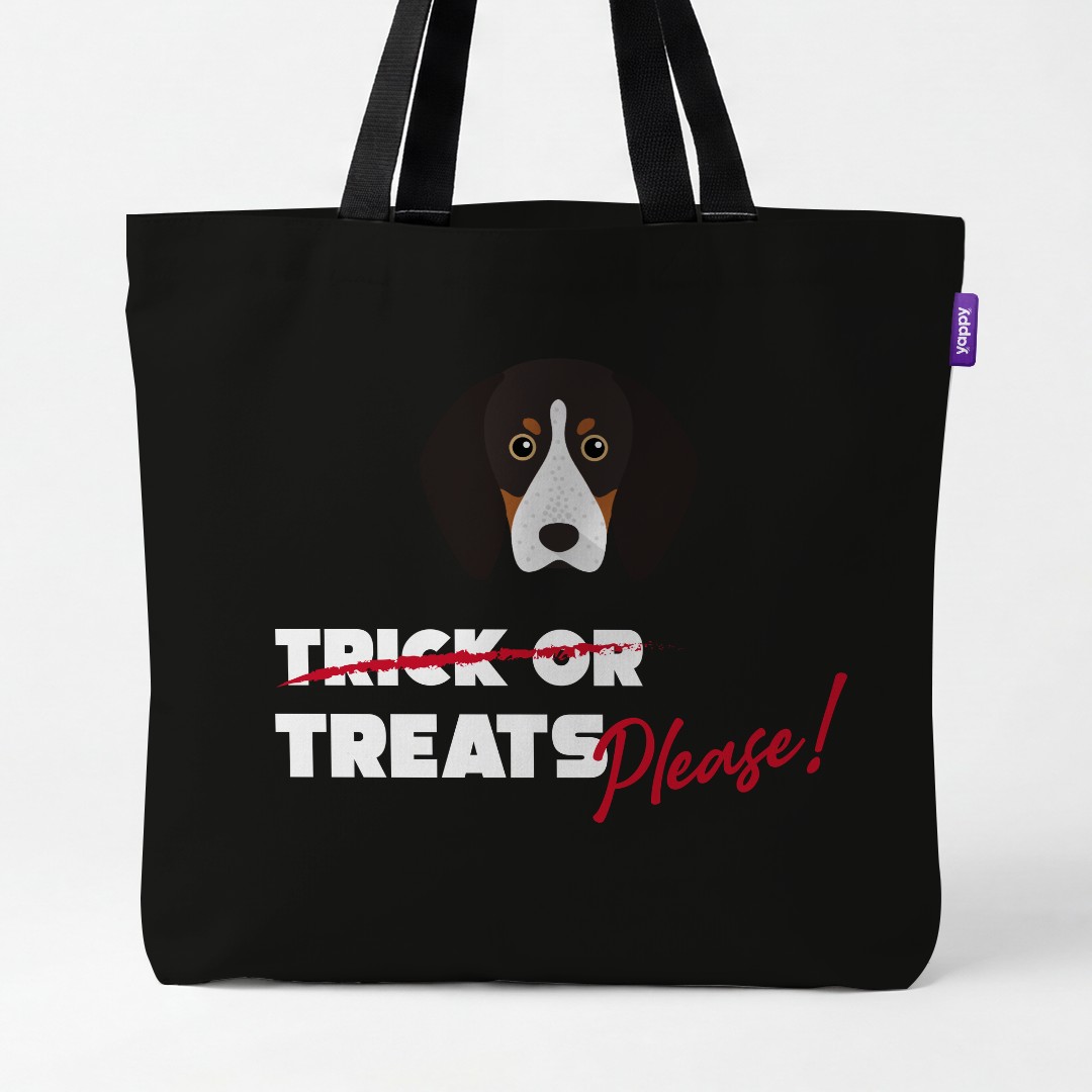 'Trick or Treats Please' - Personalized {breedCommonName} Canvas Bag