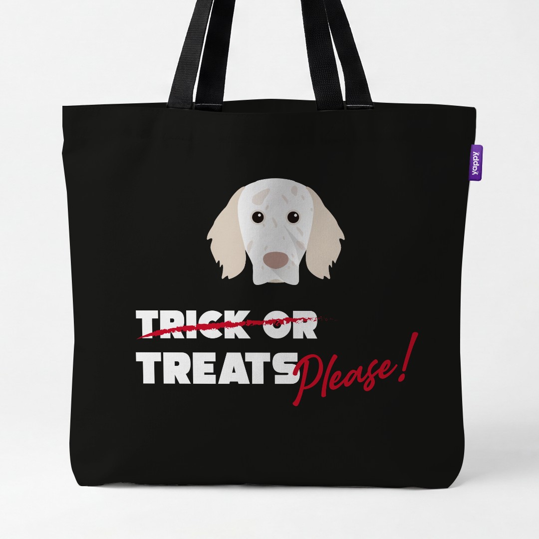 'Trick or Treats Please' - Personalized {breedCommonName} Canvas Bag