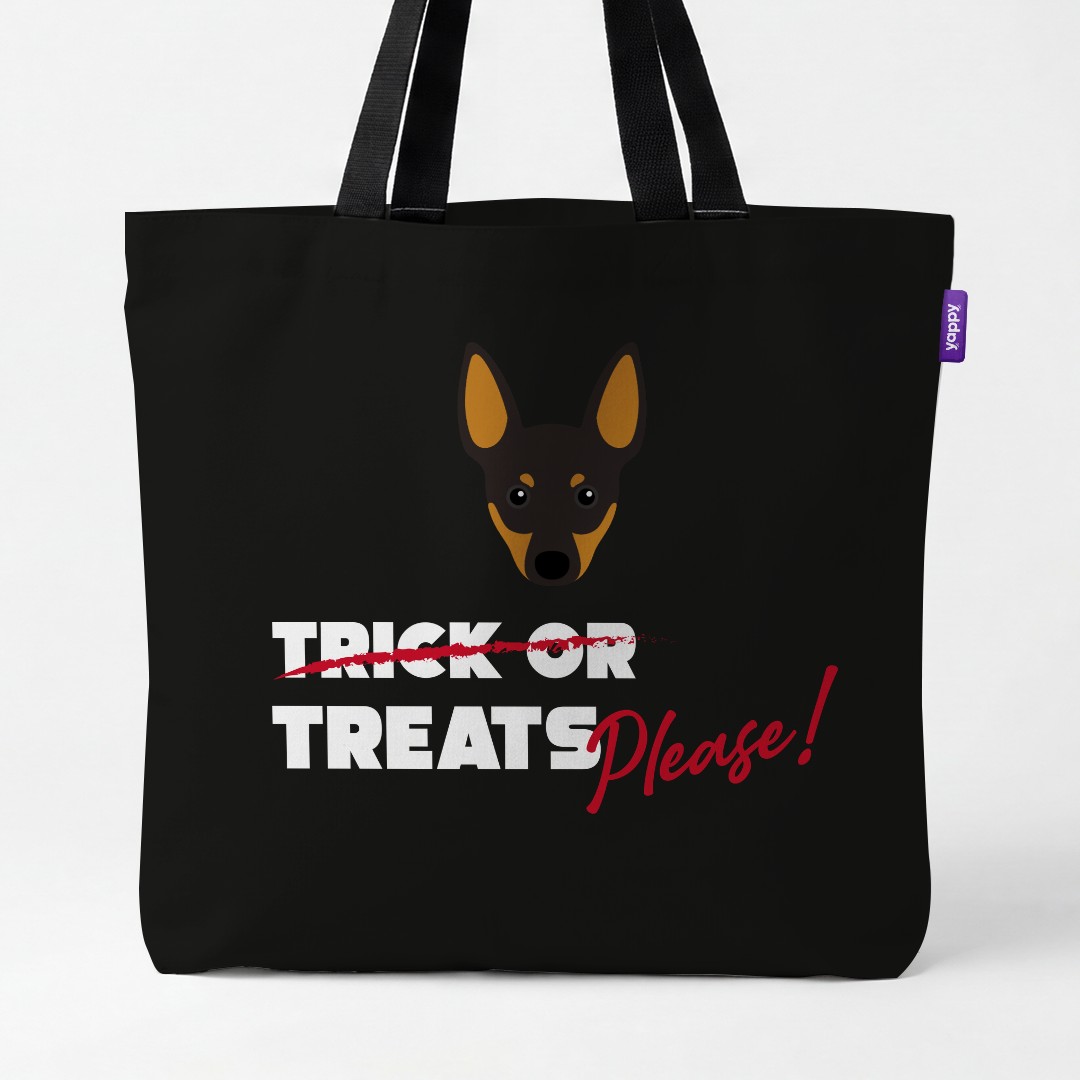 'Trick or Treats Please' - Personalized {breedCommonName} Canvas Bag