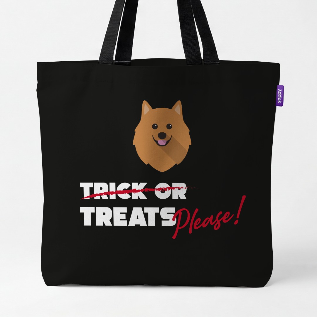 'Trick or Treats Please' - Personalized {breedCommonName} Canvas Bag