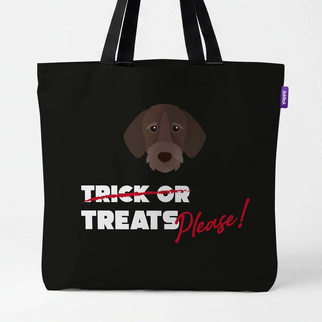 'Trick or Treats Please' - Personalized {breedCommonName} Canvas Bag