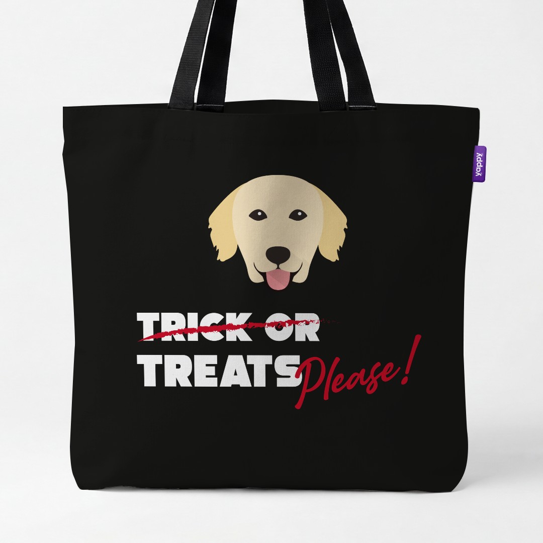 'Trick or Treats Please' - Personalized {breedCommonName} Canvas Bag