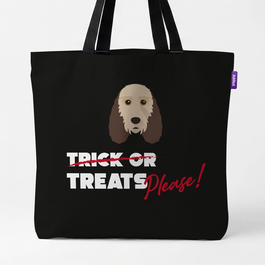 'Trick or Treats Please' - Personalised {breedCommonName} Canvas Bag