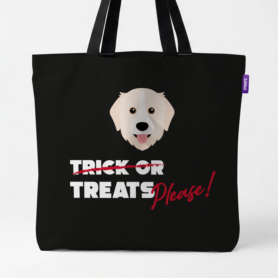 'Trick or Treats Please' - Personalized {breedCommonName} Canvas Bag