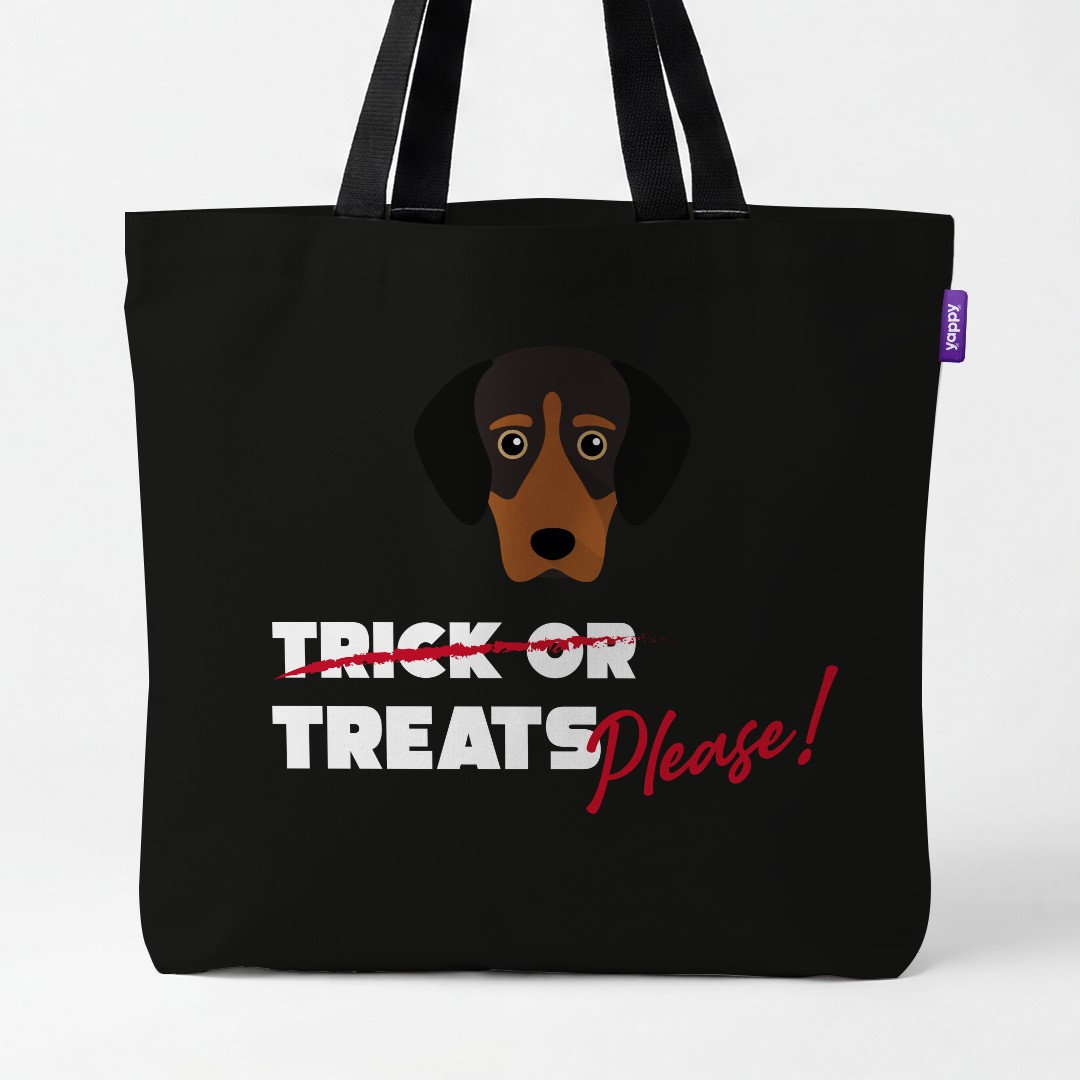 'Trick or Treats Please' - Personalised {breedCommonName} Canvas Bag