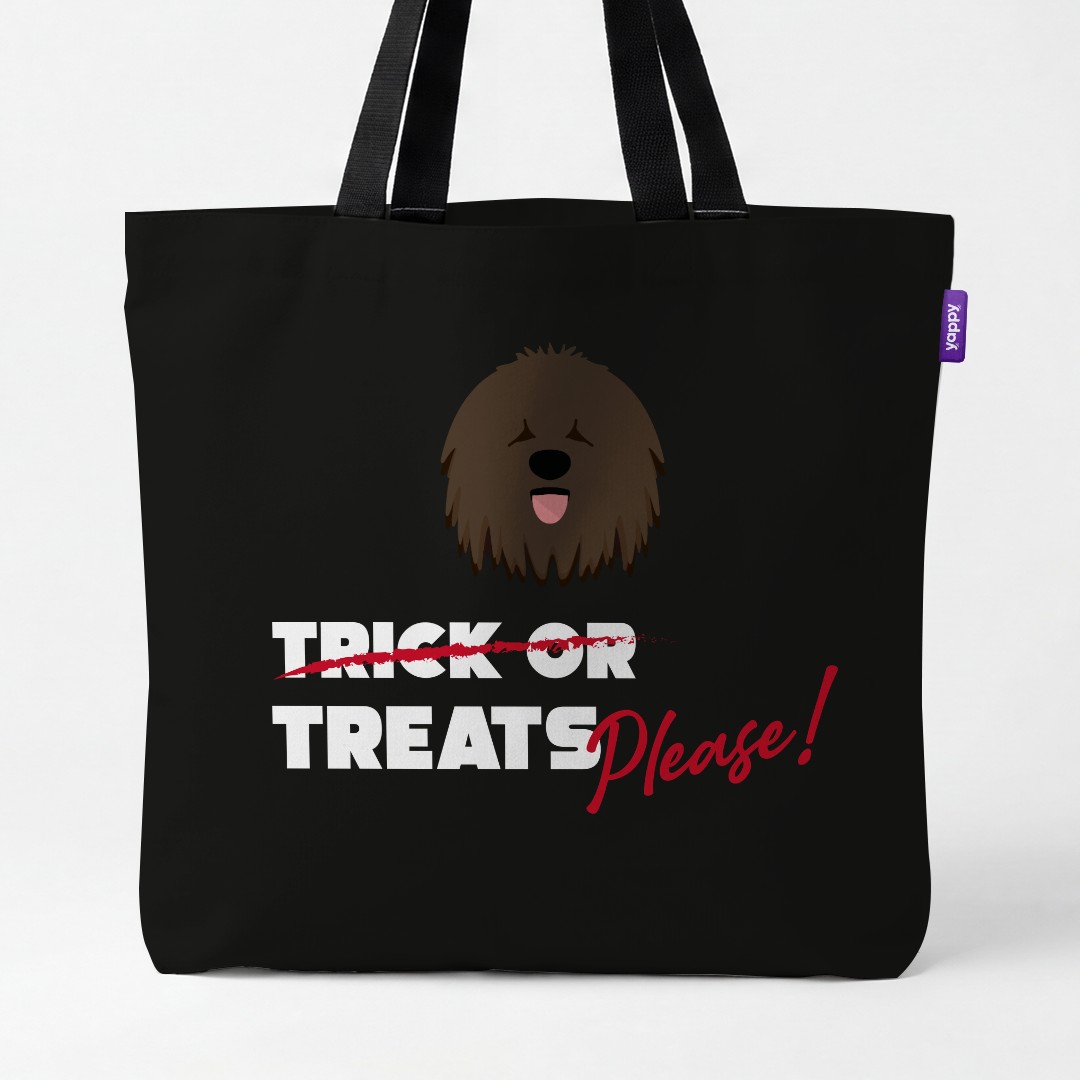 'Trick or Treats Please' - Personalized {breedCommonName} Canvas Bag