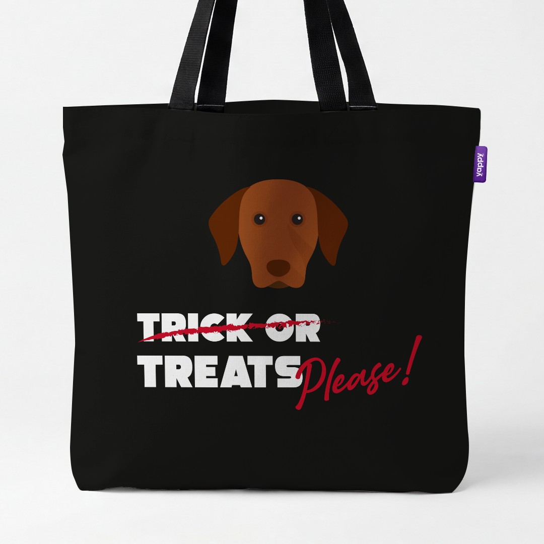 'Trick or Treats Please' - Personalized {breedCommonName} Canvas Bag