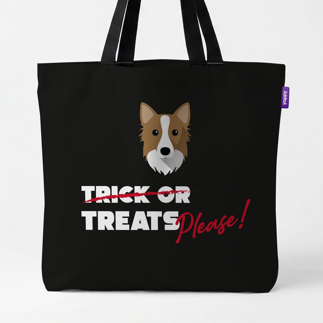 'Trick or Treats Please' - Personalized {breedCommonName} Canvas Bag