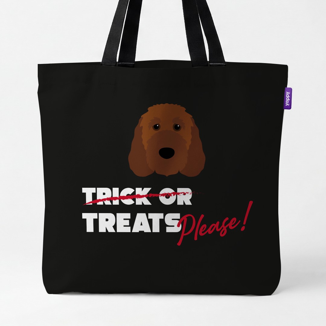 'Trick or Treats Please' - Personalized {breedCommonName} Canvas Bag