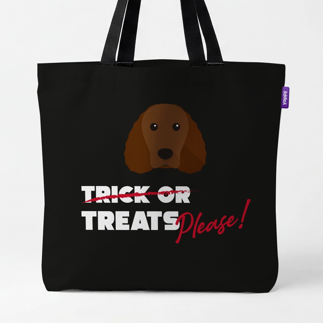 'Trick or Treats Please' - Personalized {breedCommonName} Canvas Bag