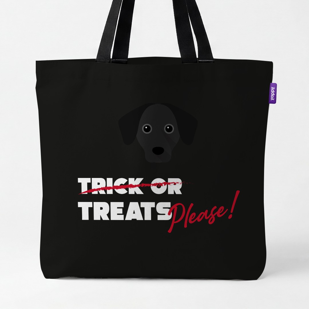 'Trick or Treats Please' - Personalized {breedCommonName} Canvas Bag
