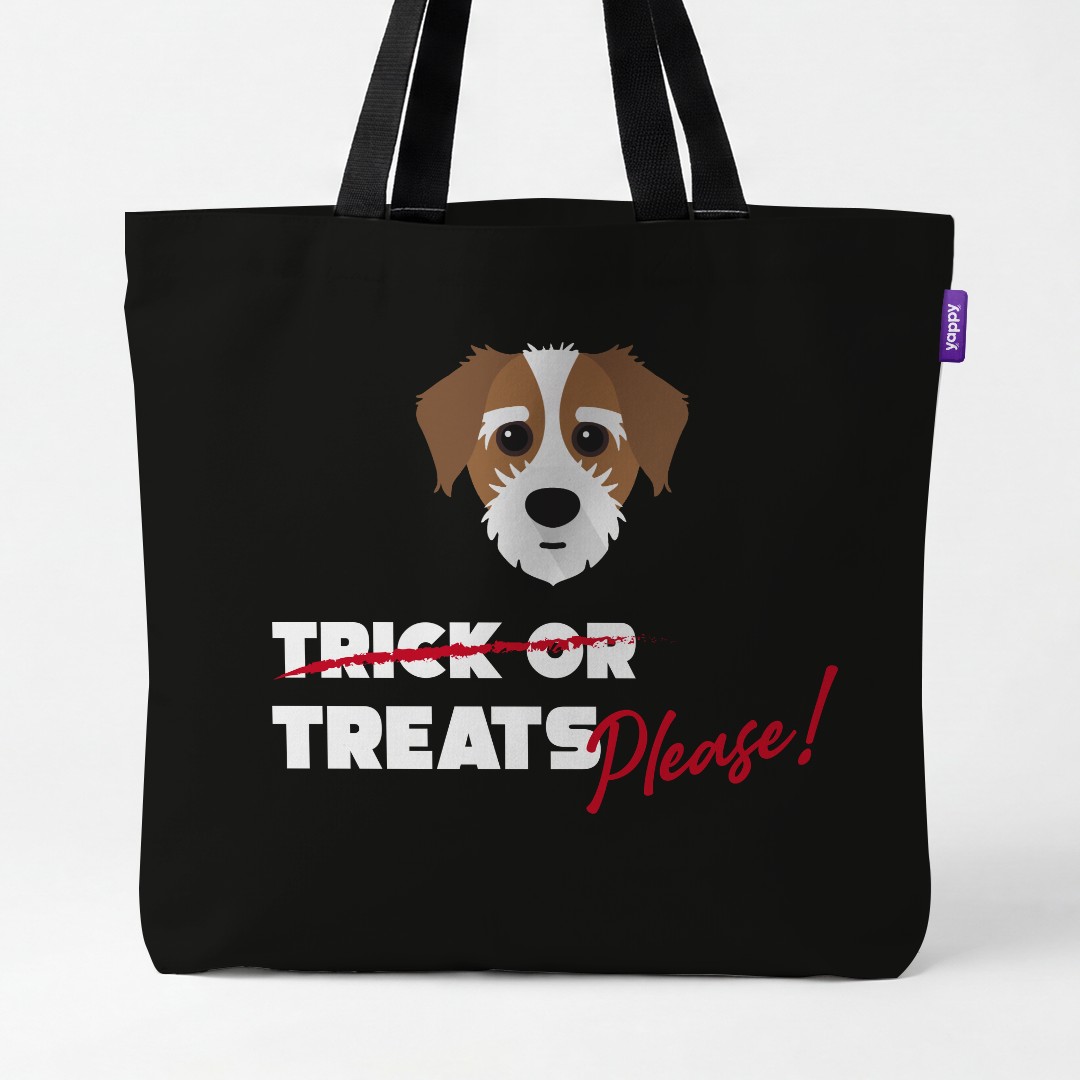 'Trick or Treats Please' - Personalized {breedCommonName} Canvas Bag