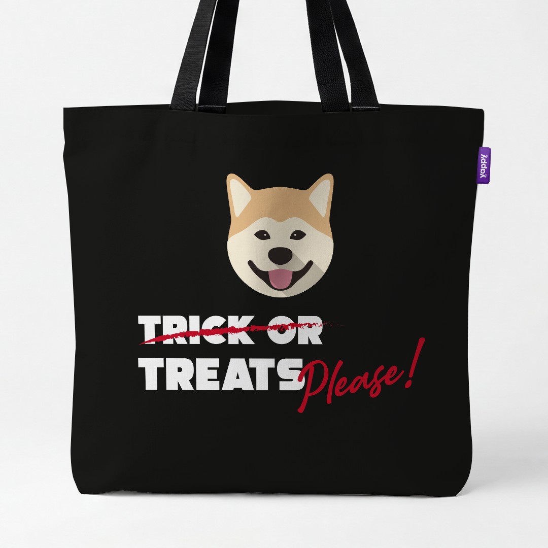 'Trick or Treats Please' - Personalized {breedCommonName} Canvas Bag