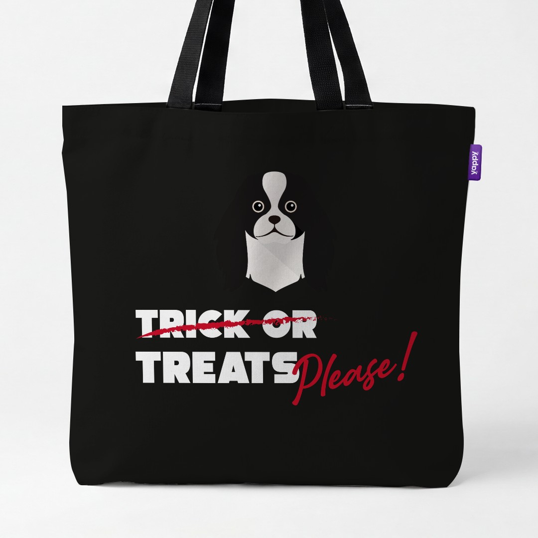 'Trick or Treats Please' - Personalized {breedCommonName} Canvas Bag