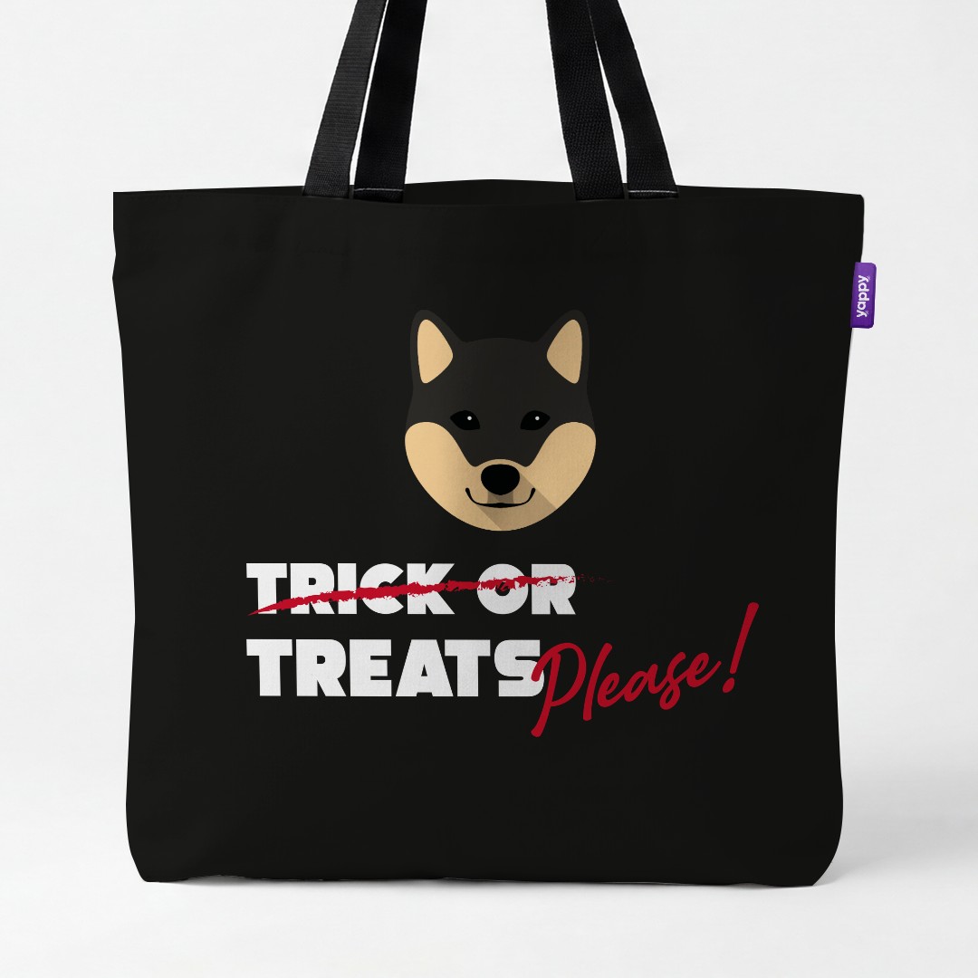 'Trick or Treats Please' - Personalized {breedCommonName} Canvas Bag